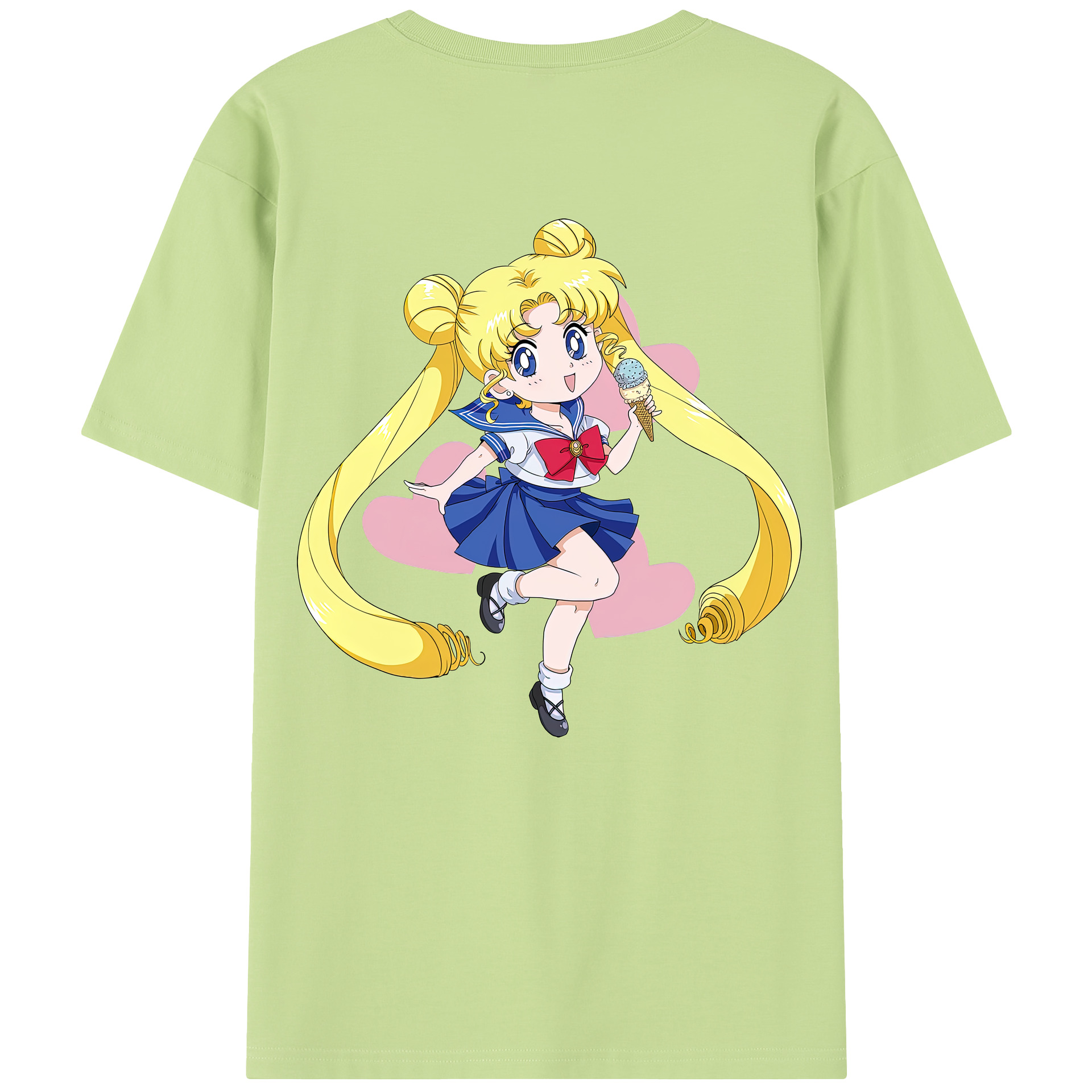 （画像用） 美少女戦士セーラームーン 愛野 美奈子 あいの みなこ Sailor Moon Aino Minako 綿100％半袖Tシャツ（背面プリント）